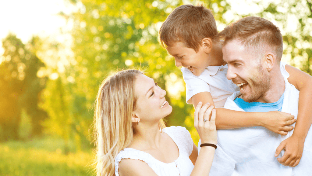 Young family in outdoor setting